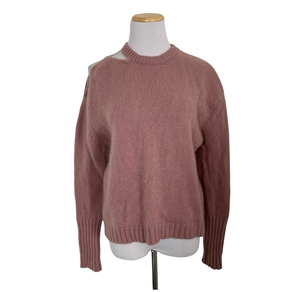 Naadam 100% Cashmere Strappy Shoulder Sweater Rose Pink size Medium